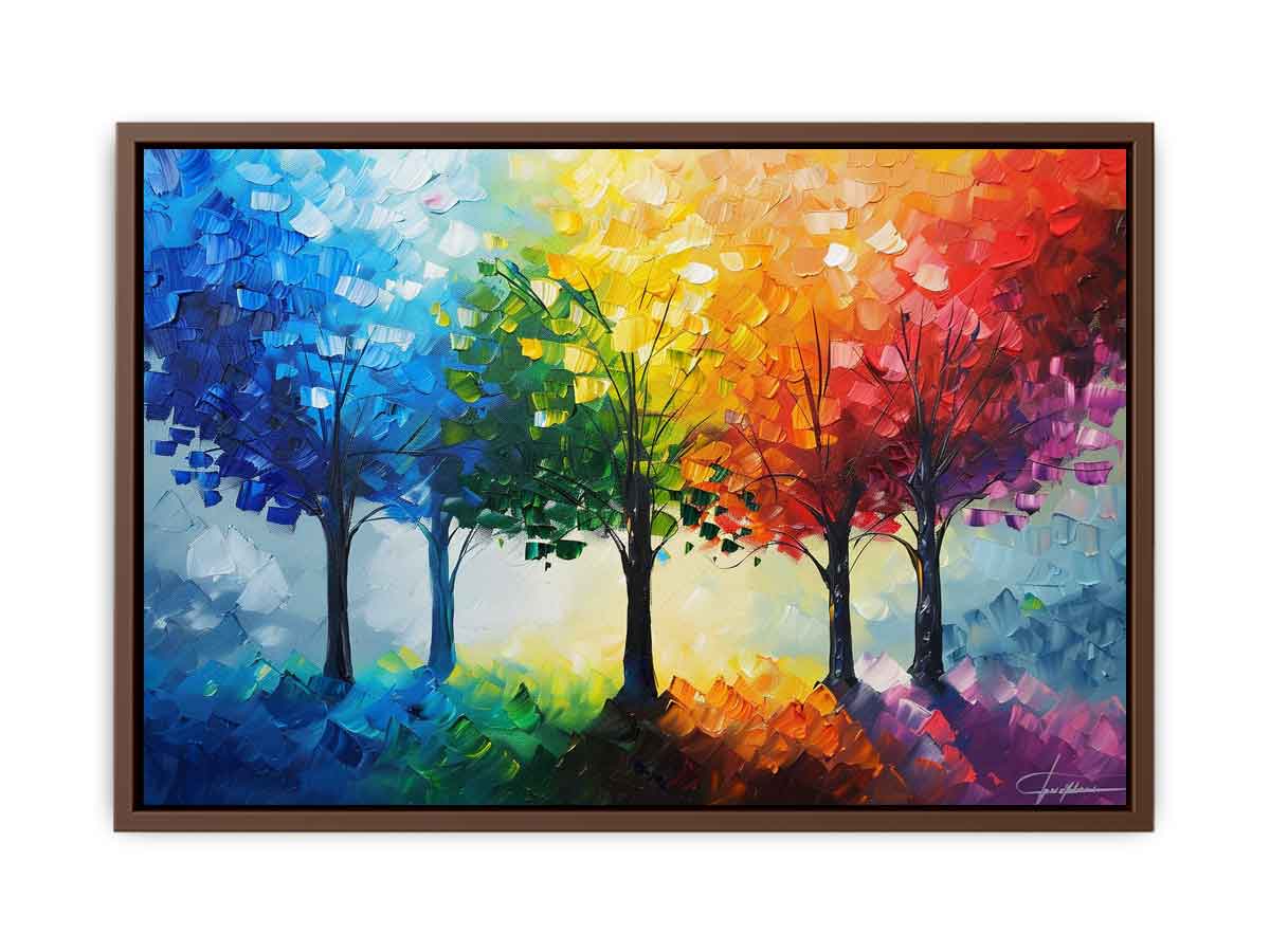 Colorful Trees Canvas Painting On Canvas