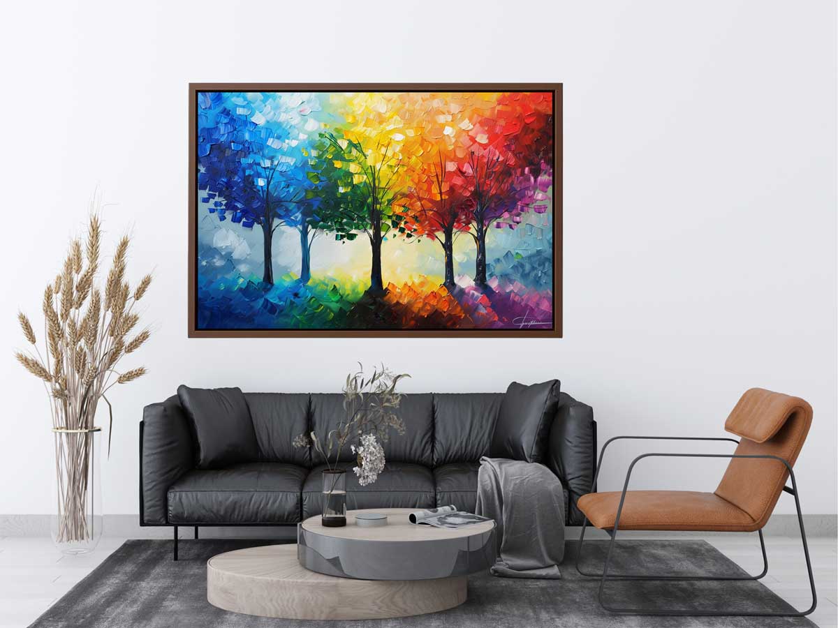 Colorful Trees Canvas Painting On Canvas