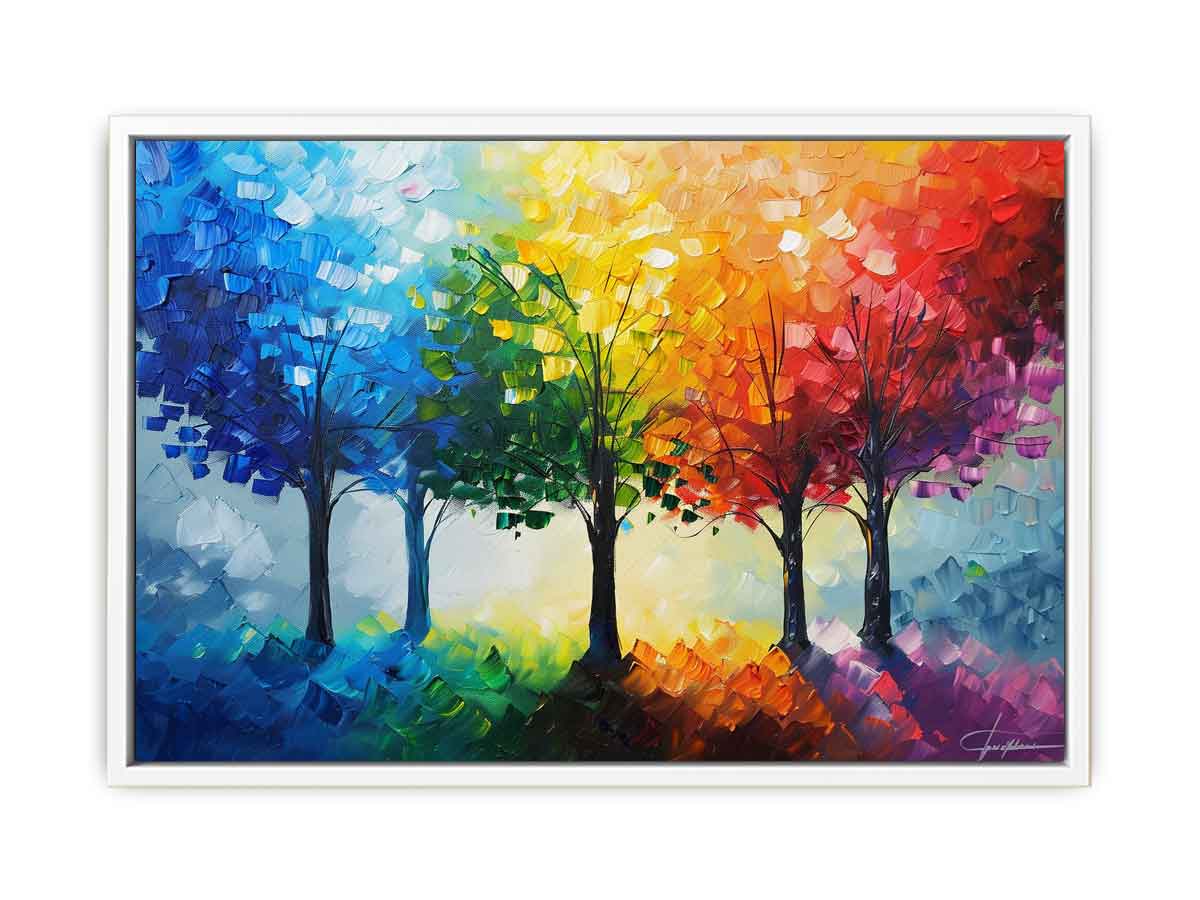 Colorful Trees Canvas Painting On Canvas