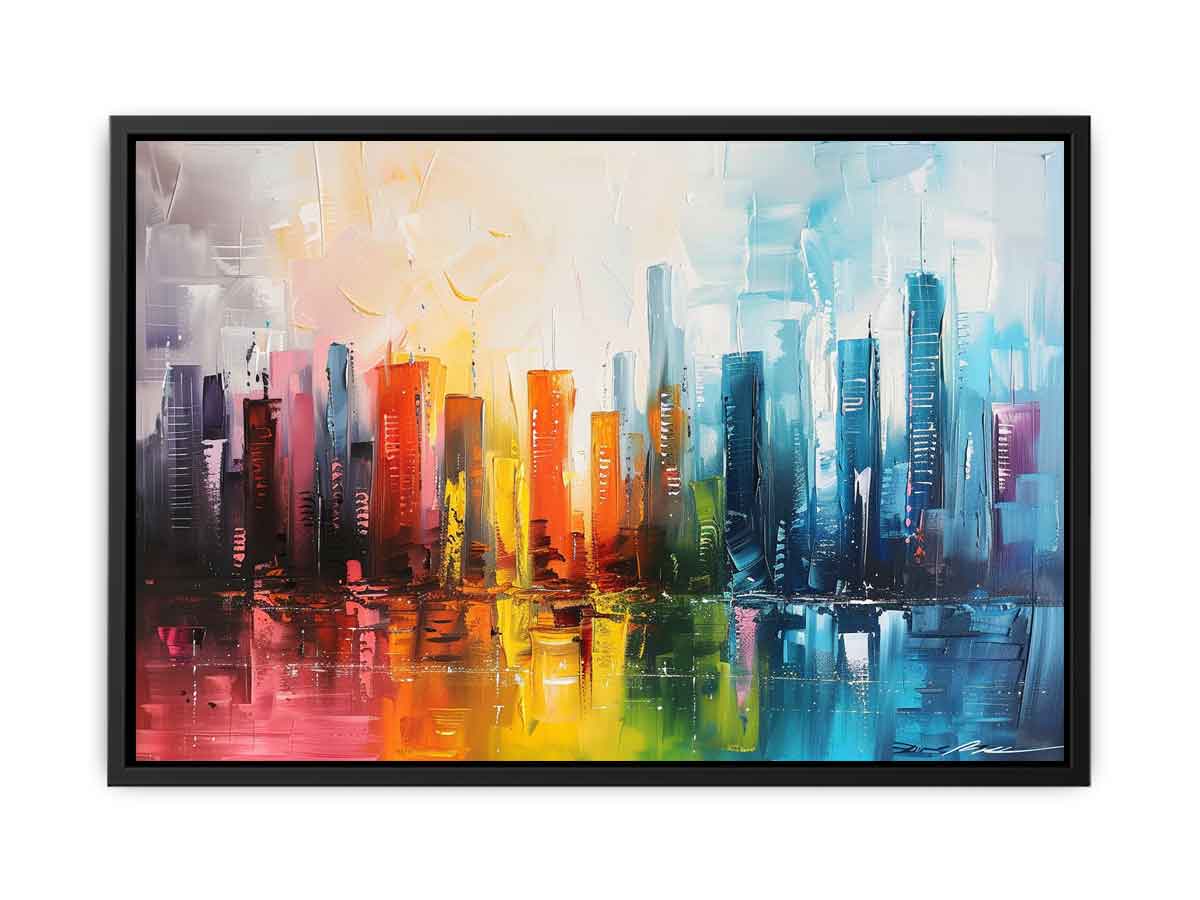 Abstract City skyline  Modern canvas painting