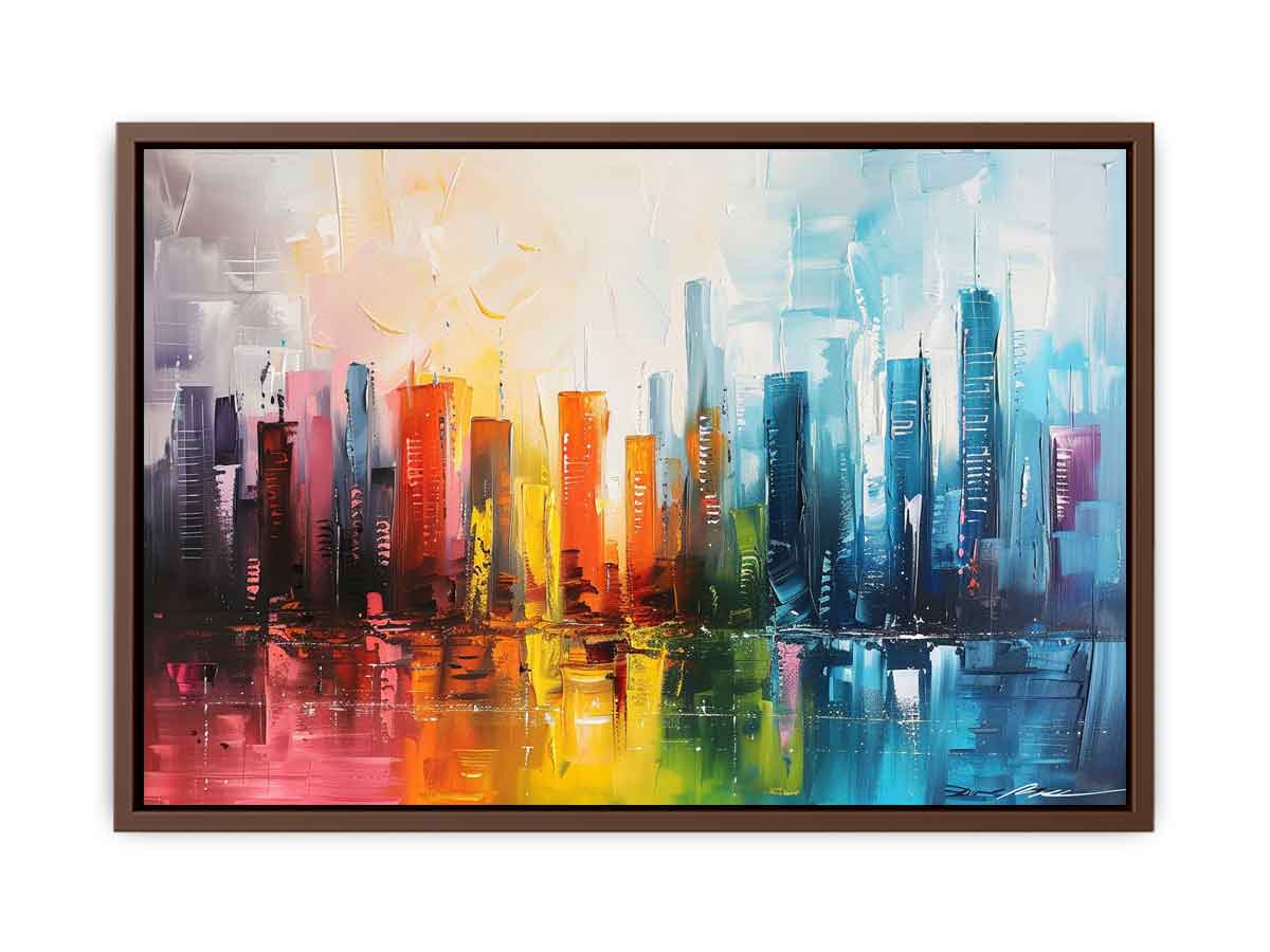 Abstract City skyline  Modern canvas painting