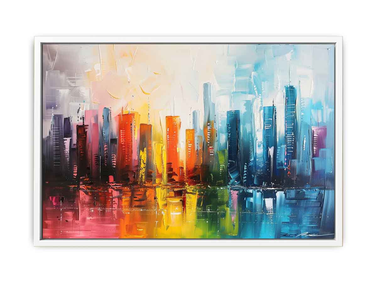 Abstract City skyline  Modern canvas painting