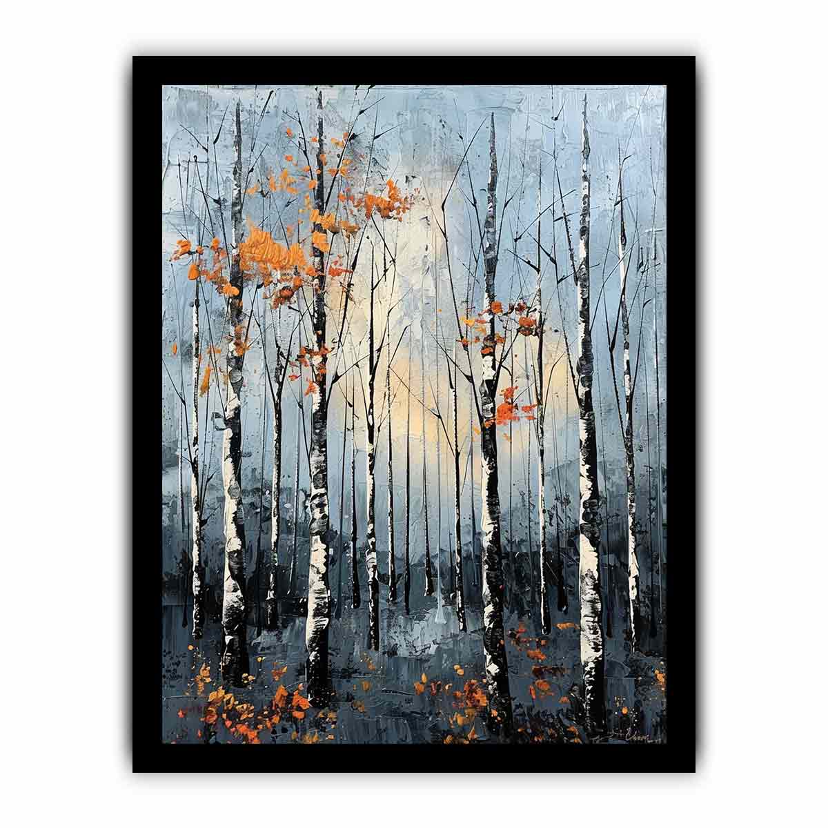 Birch Forest Palette Knife Painting