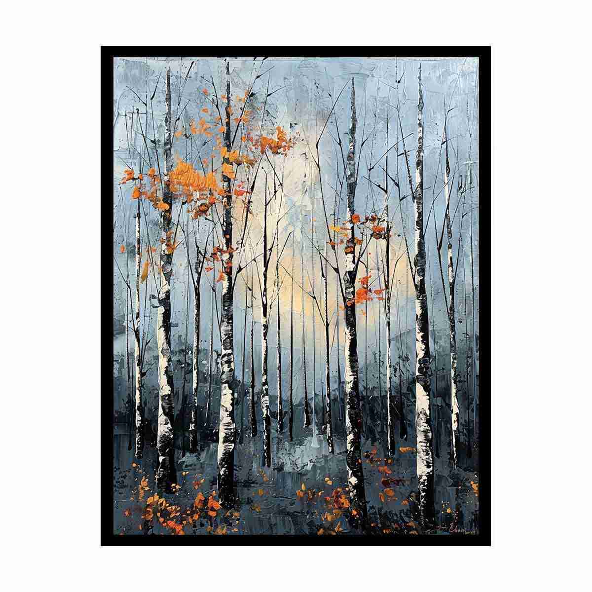 Birch Forest Palette Knife Painting