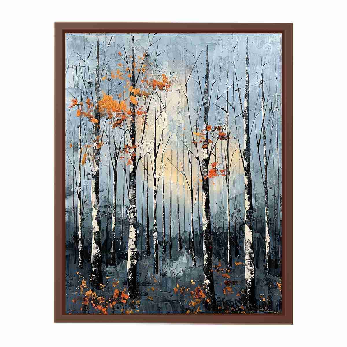 Birch Forest Palette Knife Painting