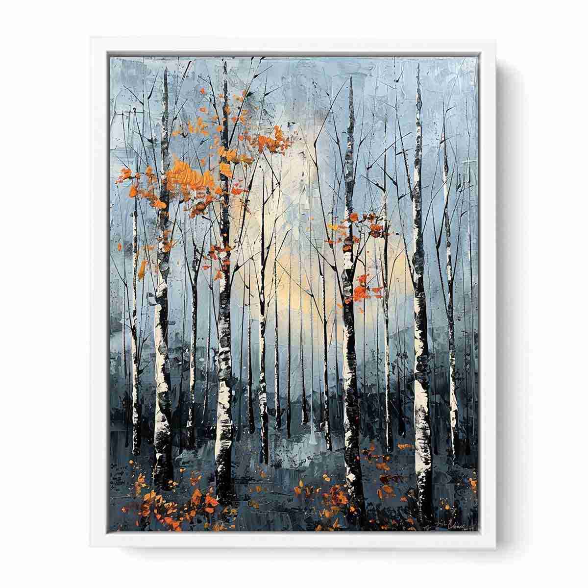 Birch Forest Palette Knife Painting