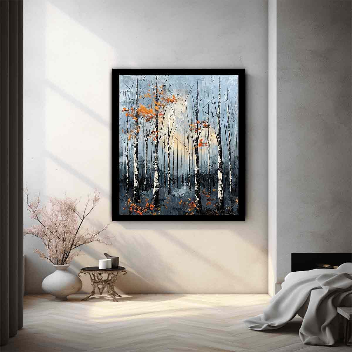 Birch Forest Palette Knife Painting