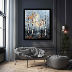 Birch Forest Palette Knife Painting