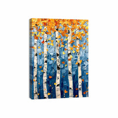 Birch Leaves Knife Canvas Print