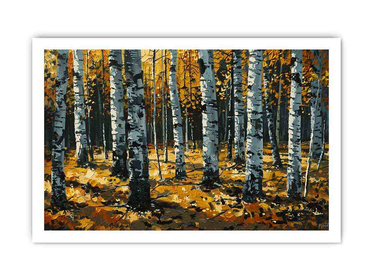 Birch Orange Tree Knife Canvas Print