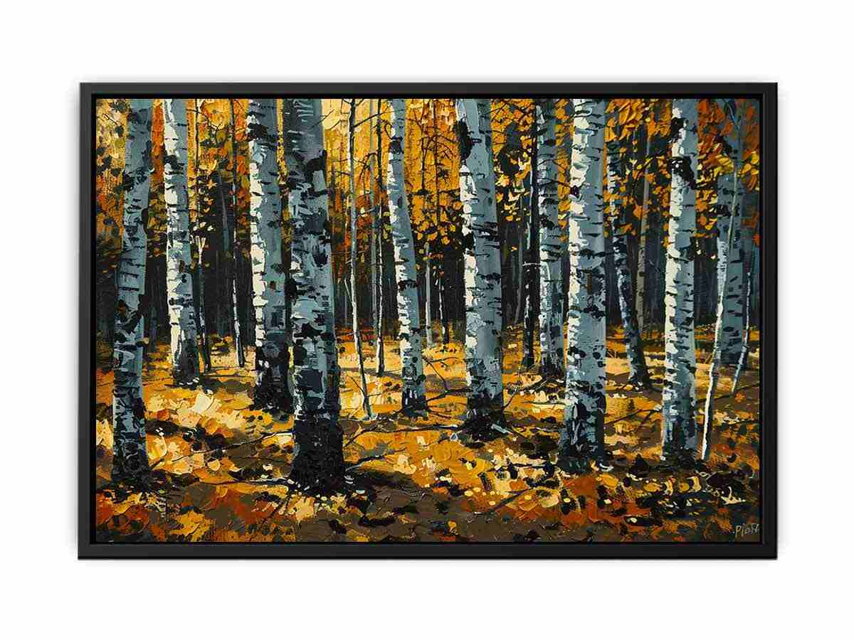Birch Orange Tree Knife Canvas Print