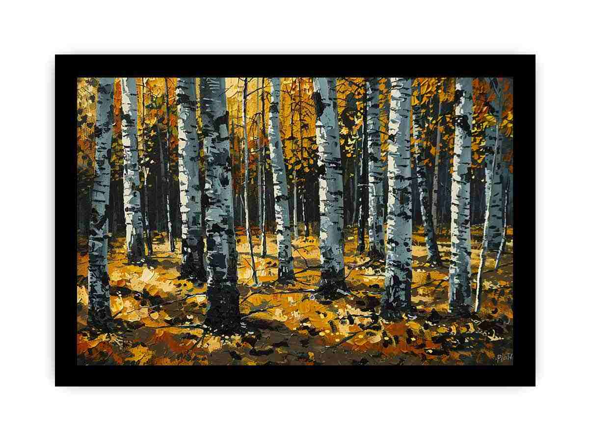 Birch Orange Tree Knife Canvas Print