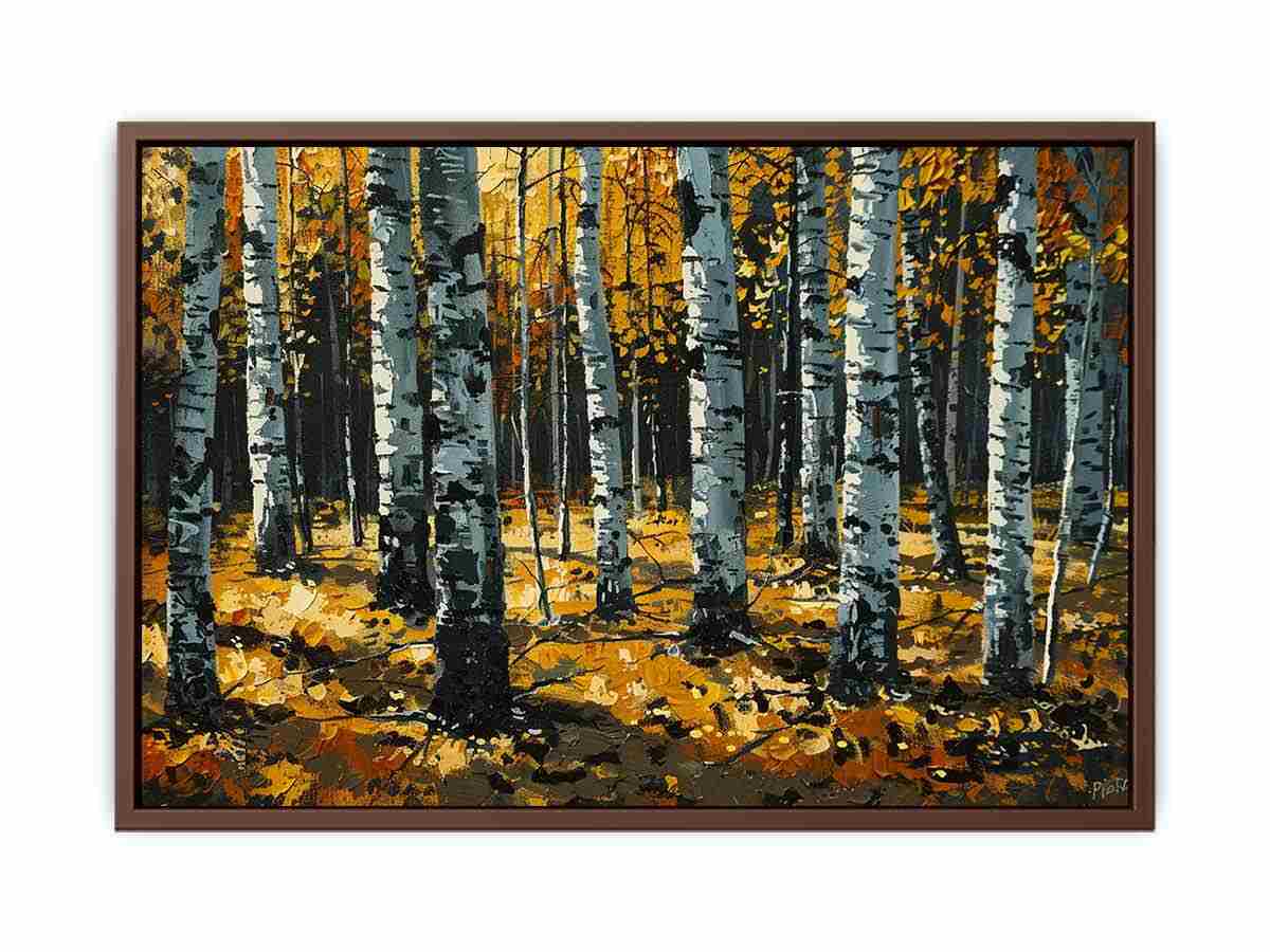 Birch Orange Tree Knife Canvas Print