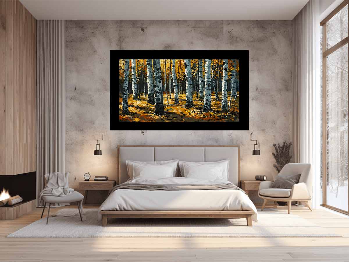 Birch Orange Tree Knife Canvas Print