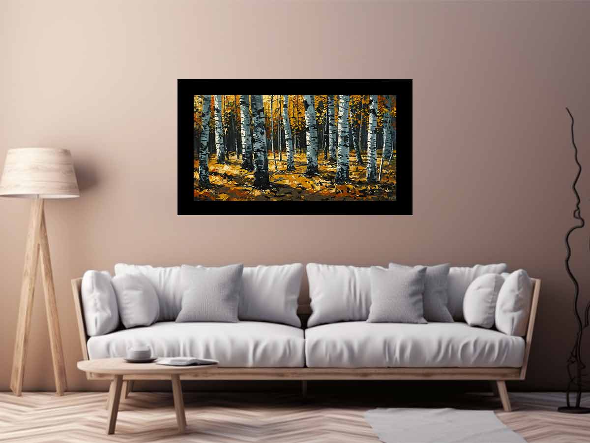 Birch Orange Tree Knife Canvas Print