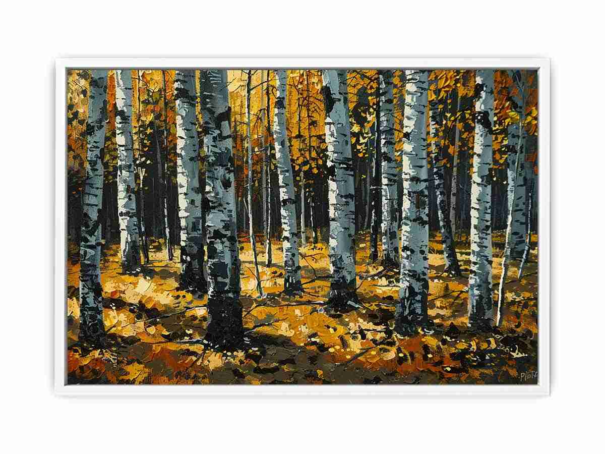 Birch Orange Tree Knife Canvas Print