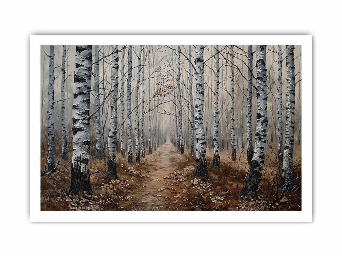 Birch Grey Tree Knife Canvas Artwork