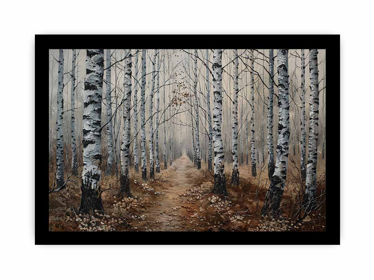 Birch Grey Tree Knife Canvas Artwork