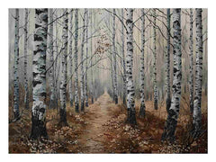 Birch Grey Tree Knife Canvas Artwork