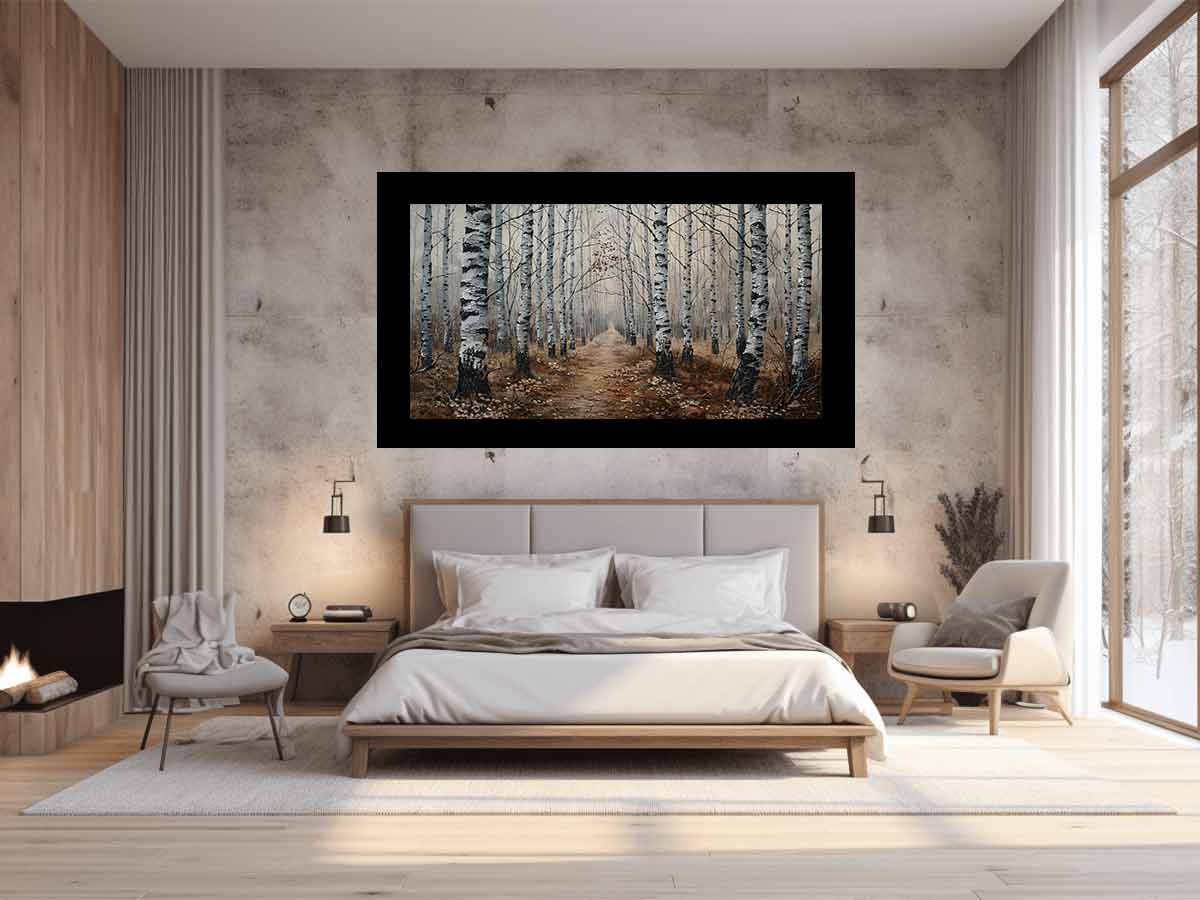 Birch Grey Tree Knife Canvas Artwork