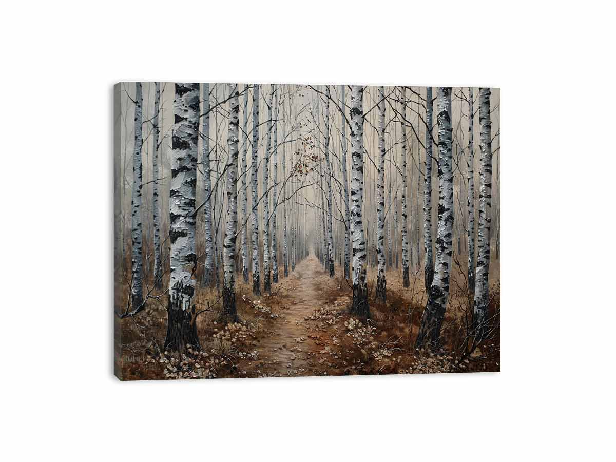 Birch Grey Tree Knife Canvas Artwork
