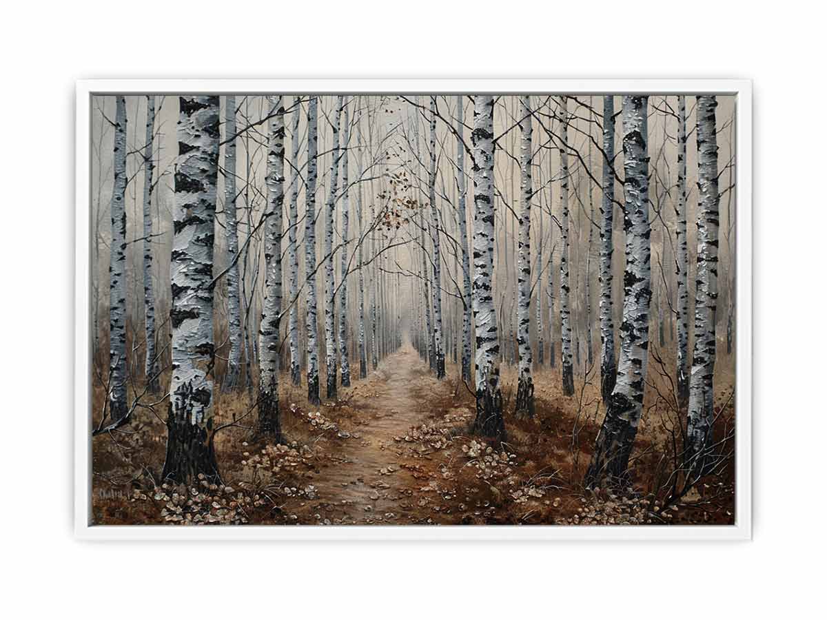 Birch Grey Tree Knife Canvas Artwork