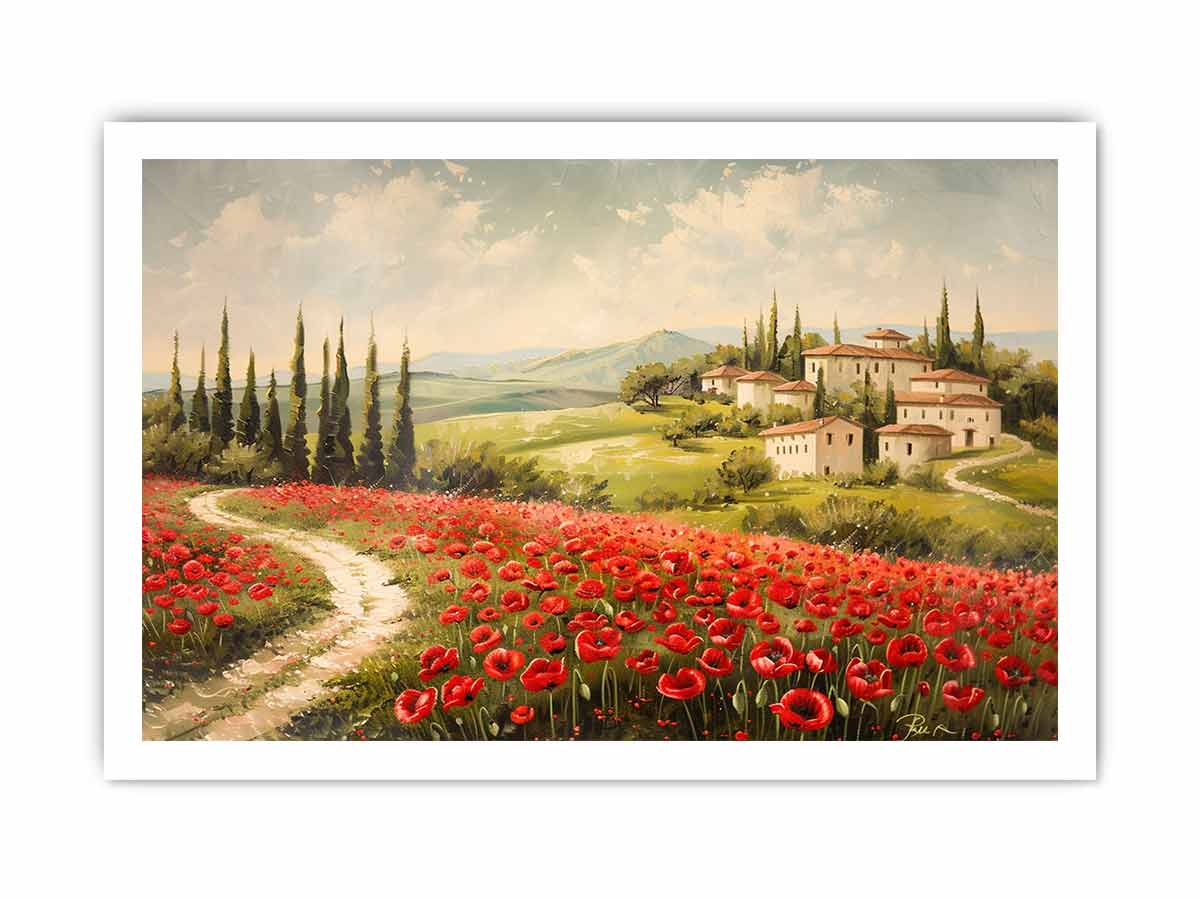Field of Poppies Canvas Painting