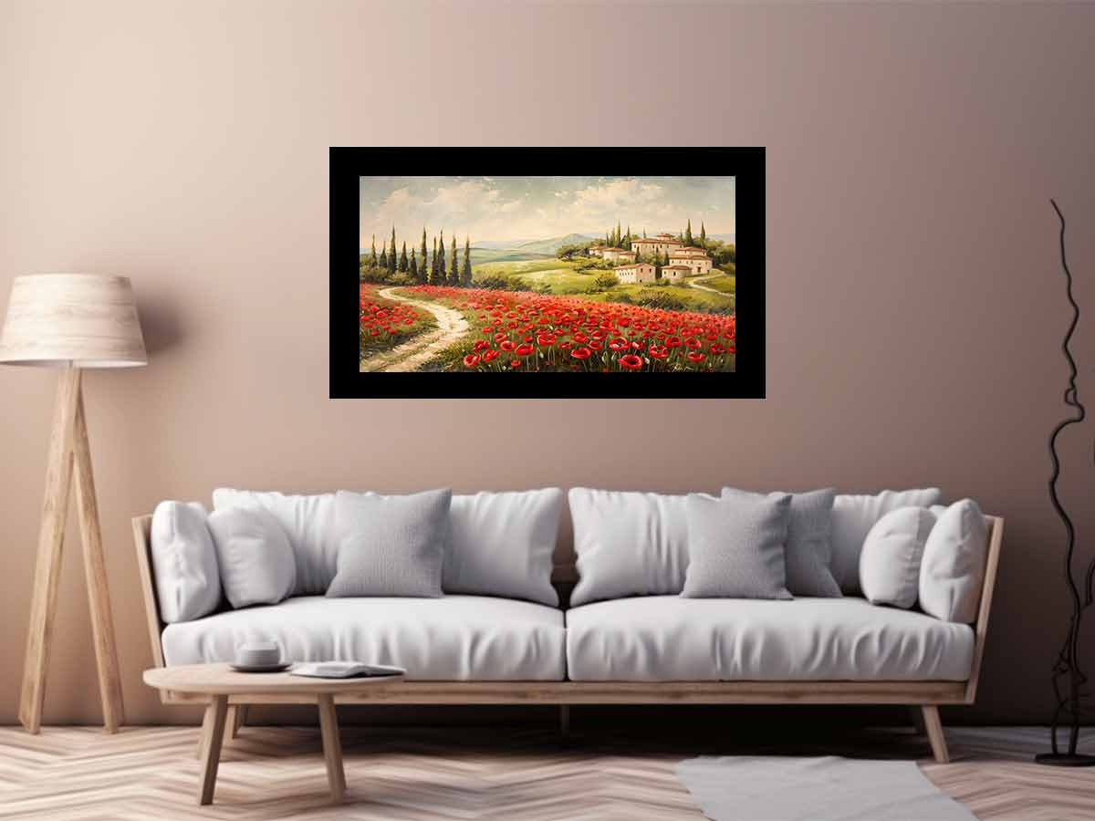 Field of Poppies Canvas Painting