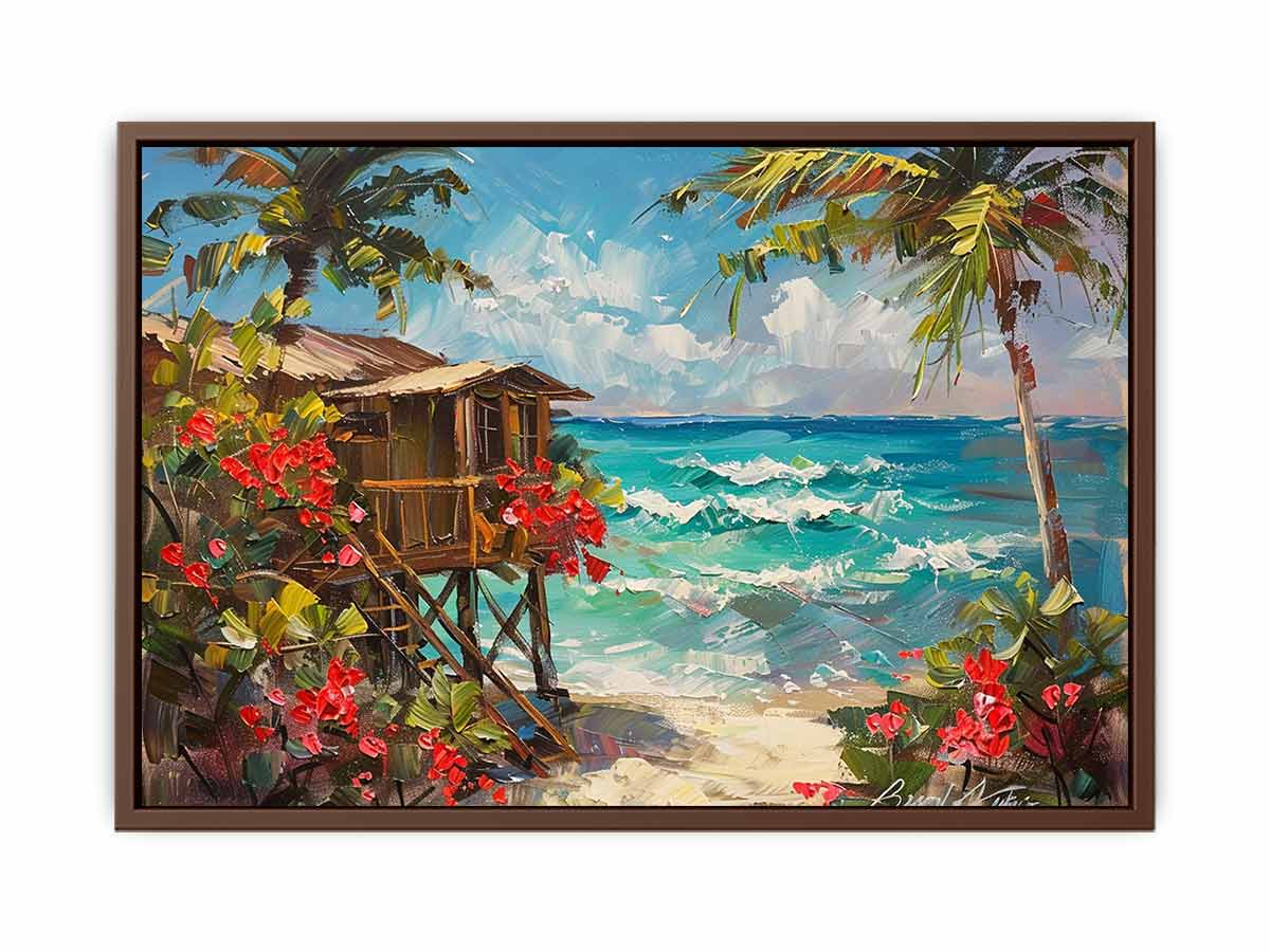 Wooden Beach House Canvas Painting