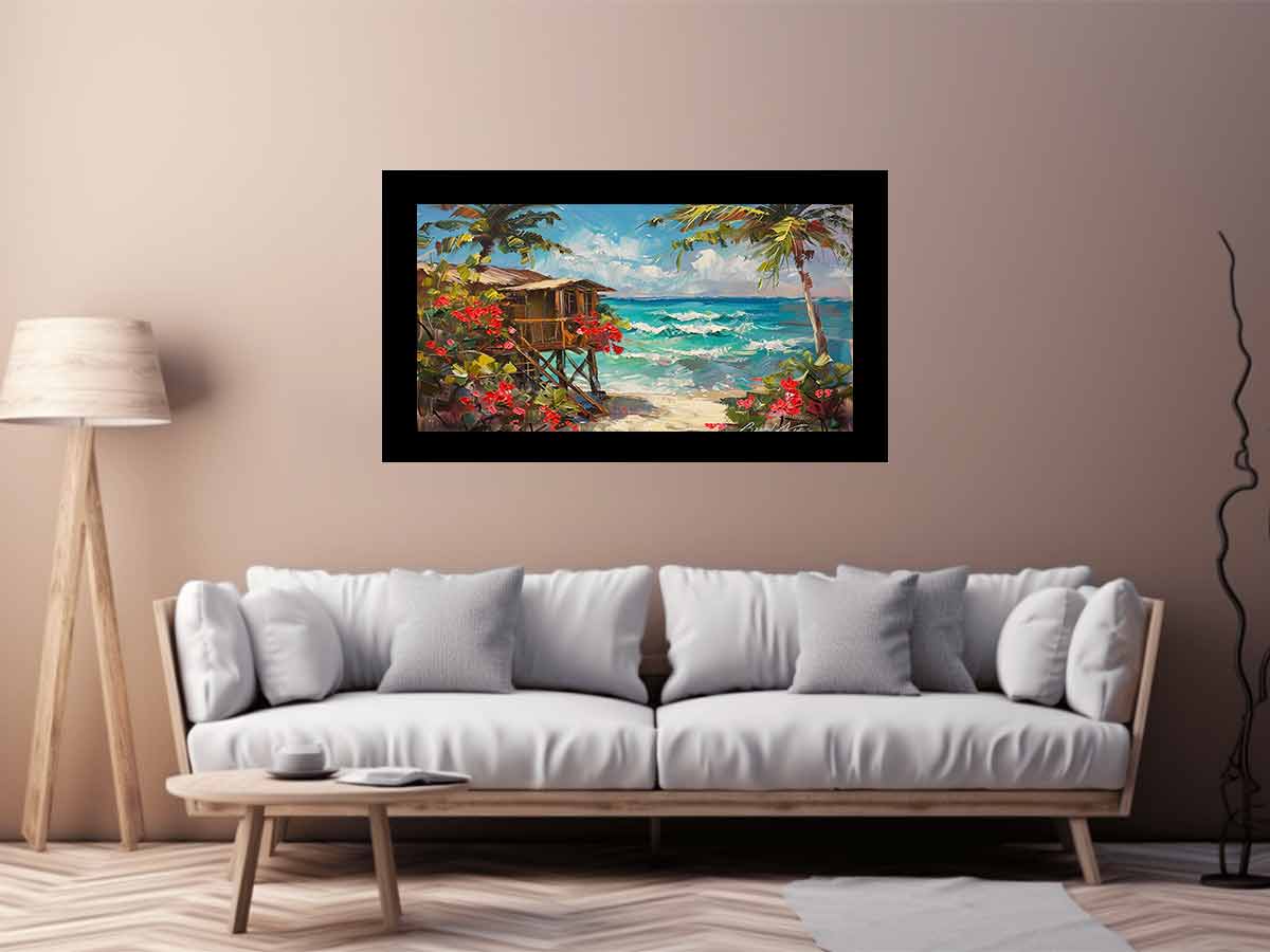 Wooden Beach House Canvas Painting
