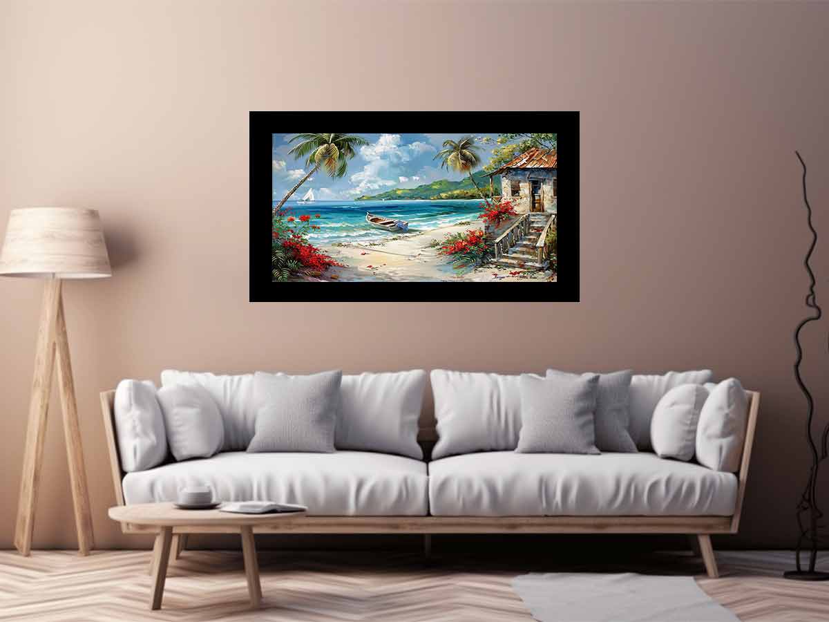 Caribbean Beach House Canvas Print