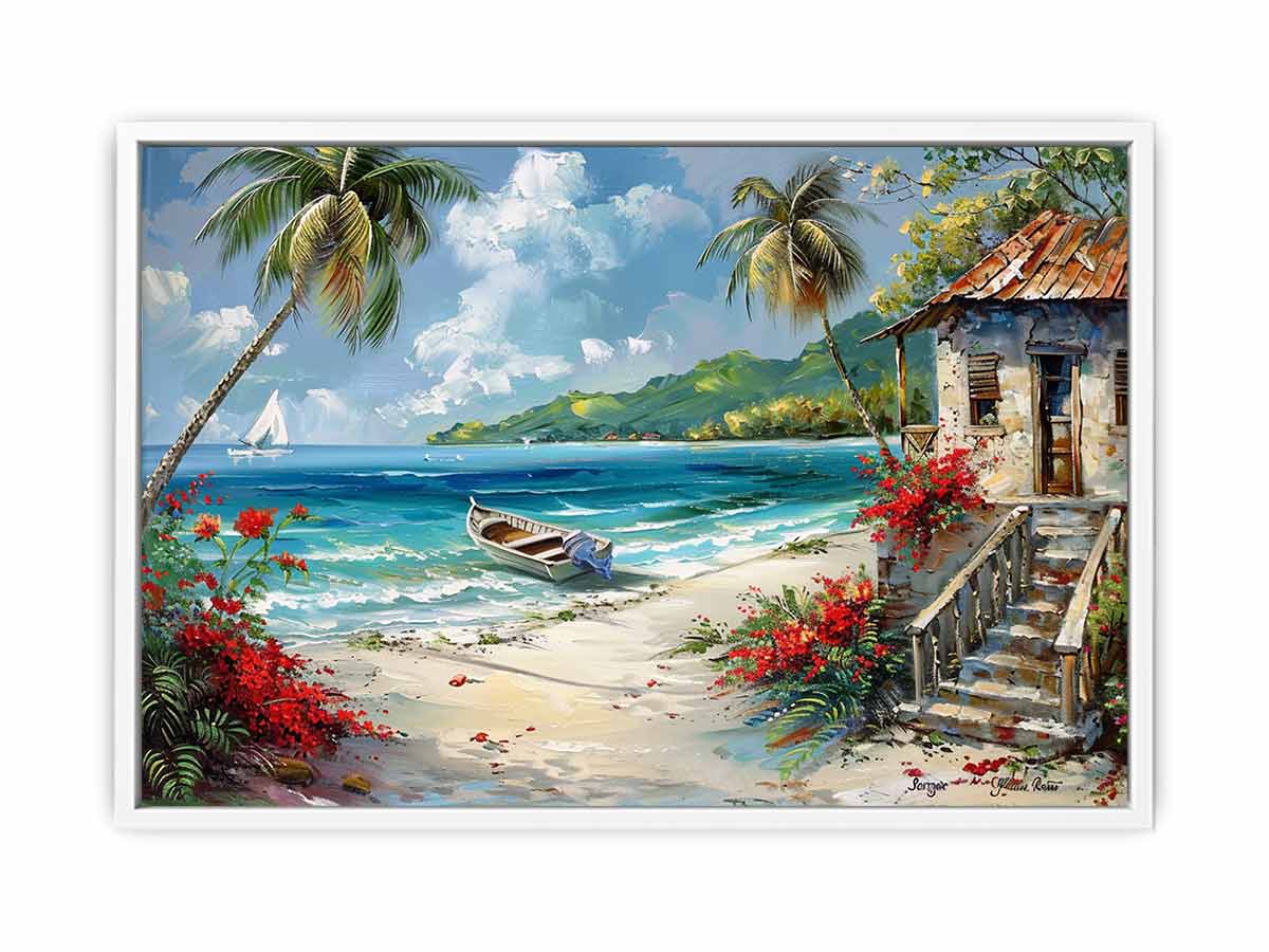 Caribbean Beach House Canvas Print