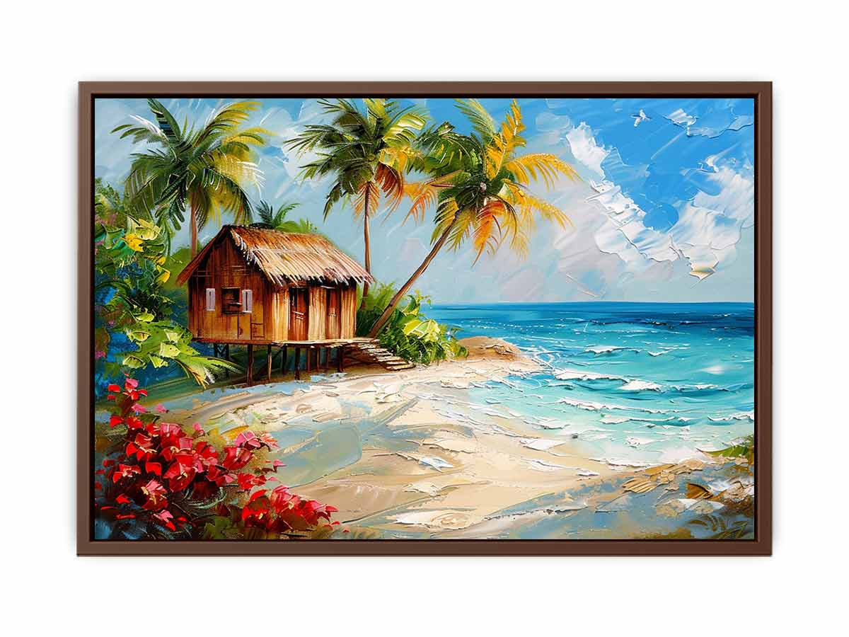 Wooden House on Beach Canvas Print