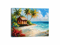 Wooden House on Beach Canvas Print