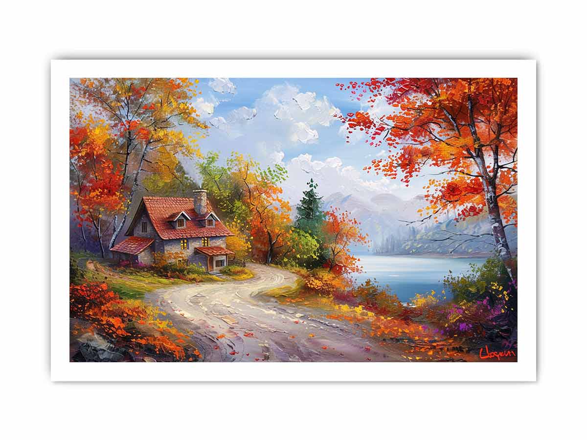 Autumn Dream House Canvas Print