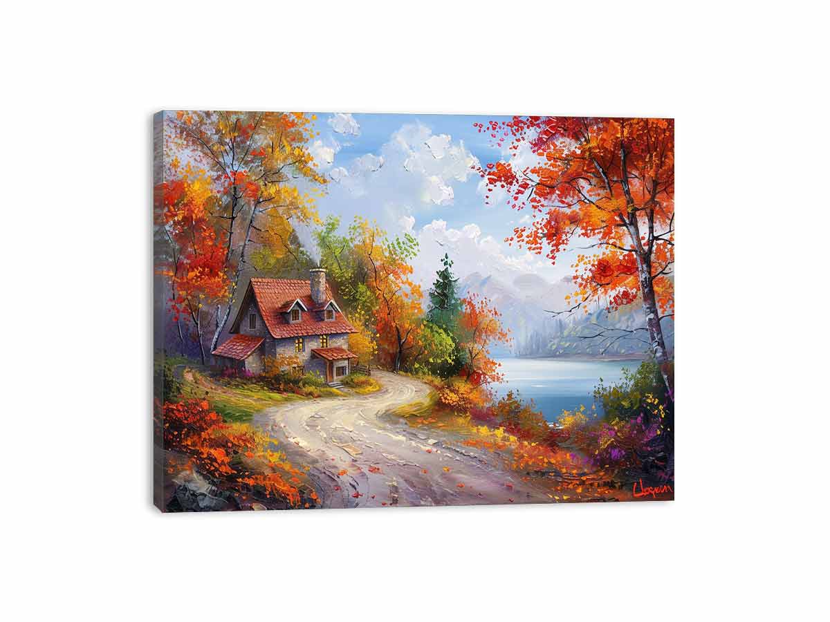 Autumn Dream House Canvas Print