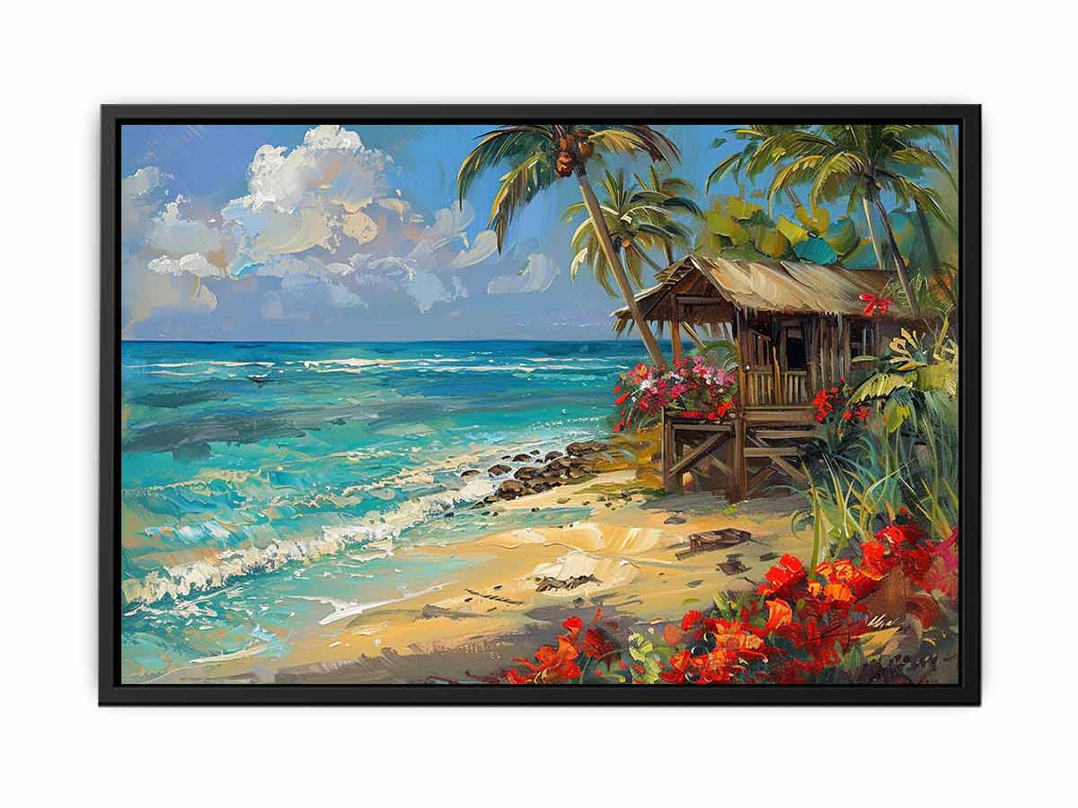 Beachside House Canvas Painting