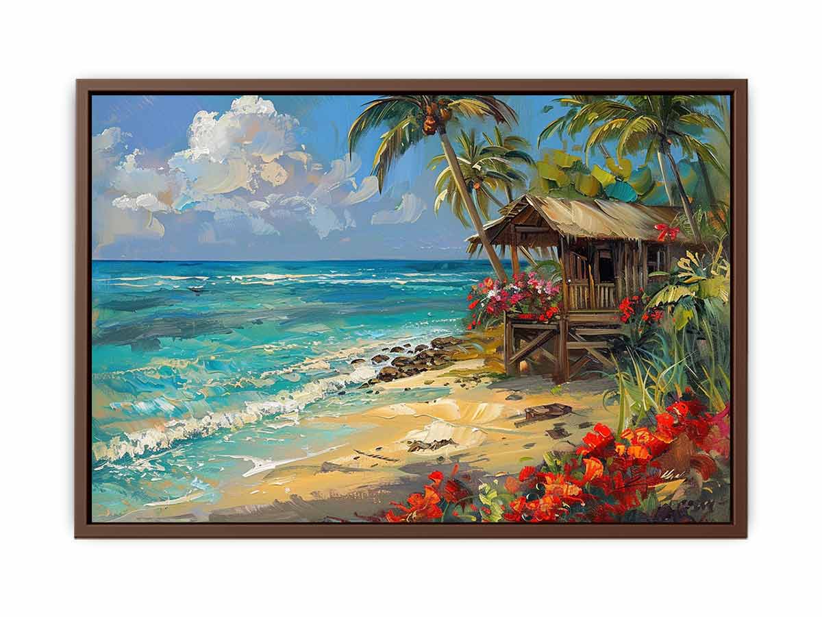 Beachside House Canvas Painting