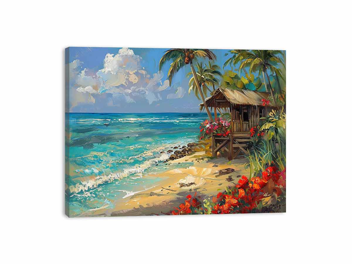 Beachside House Canvas Painting