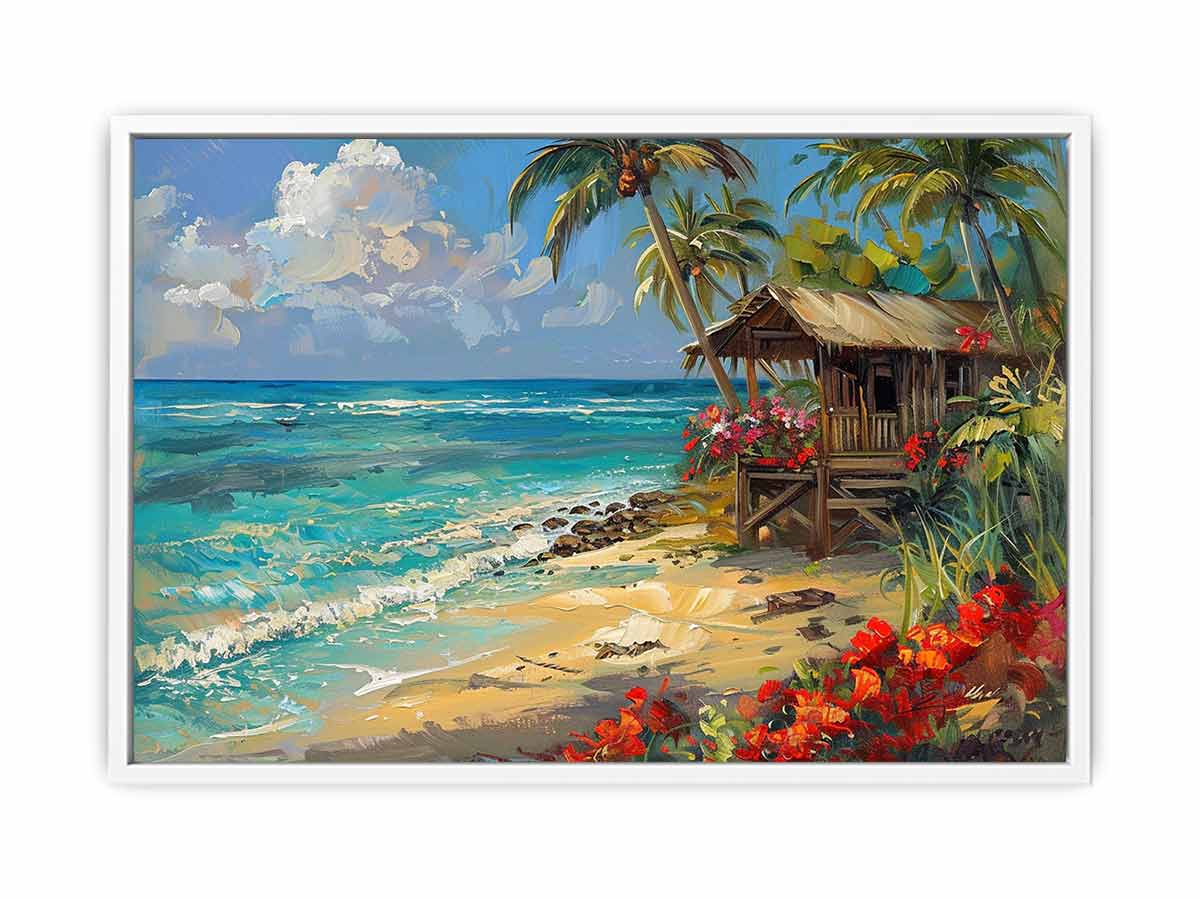 Beachside House Canvas Painting