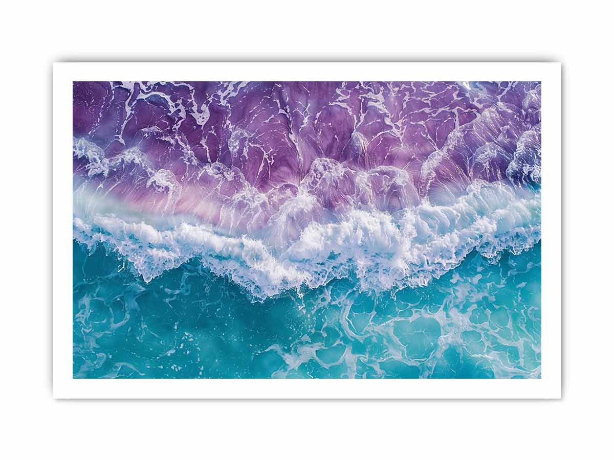 Teal beach  Waves Wall  Art