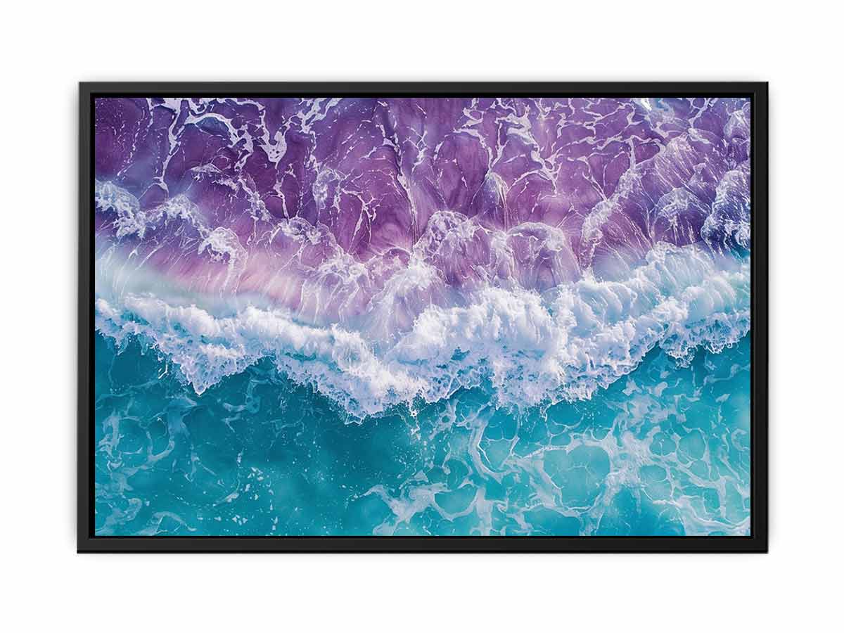 Teal beach  Waves Wall  Art