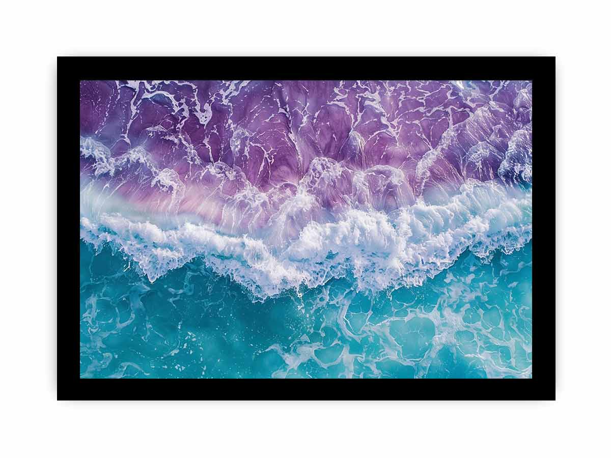 Teal beach  Waves Wall  Art