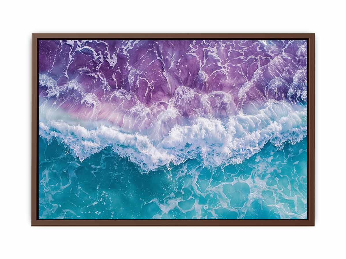 Teal beach  Waves Wall  Art