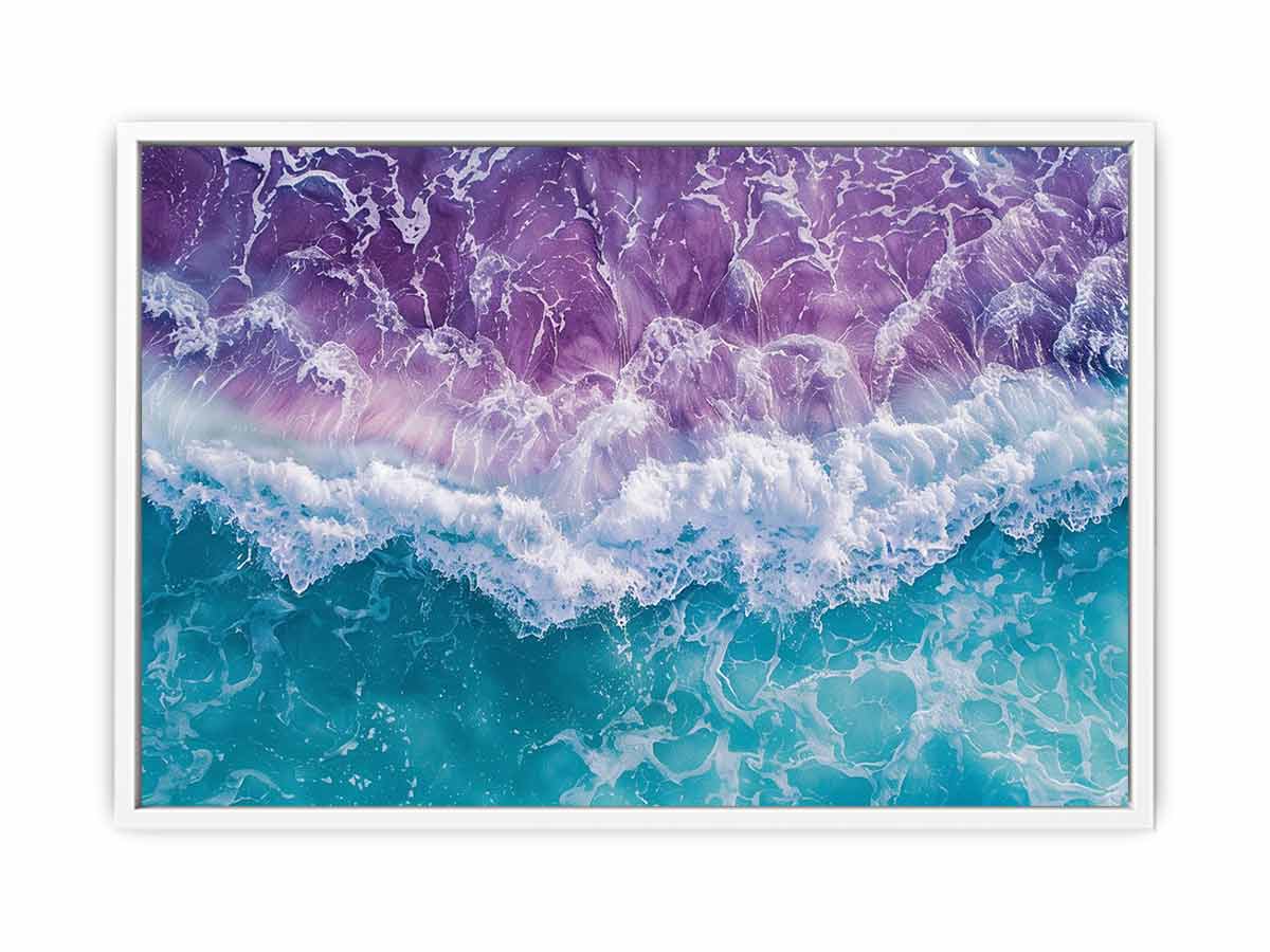 Teal beach  Waves Wall  Art